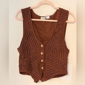 Vintage 100% Cotton Crocheted Vest